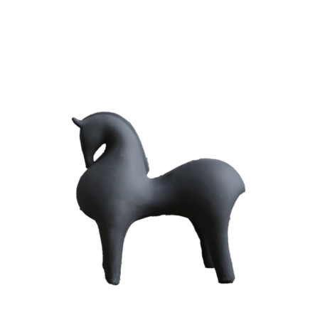 R Ceramic Horse Statue Grey
