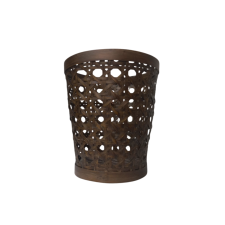 Waste paper Bin Bamboo Brown