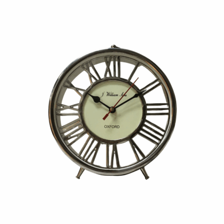 Nickel Finish Table Clock