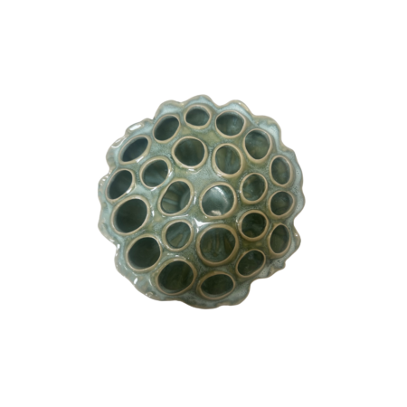 Ceramic Jade Lotus Flat Pod Large