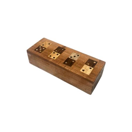 Wooden Box with Dominioes