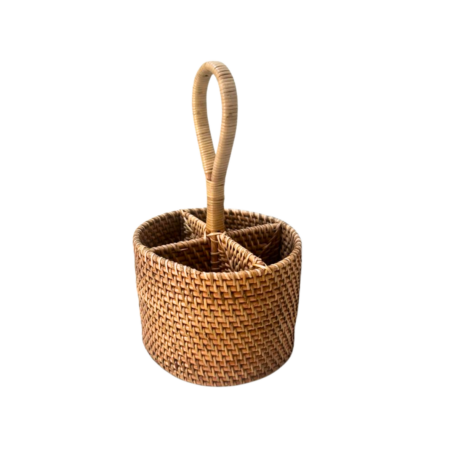 Rattan Cutlery Holder Round Natural
